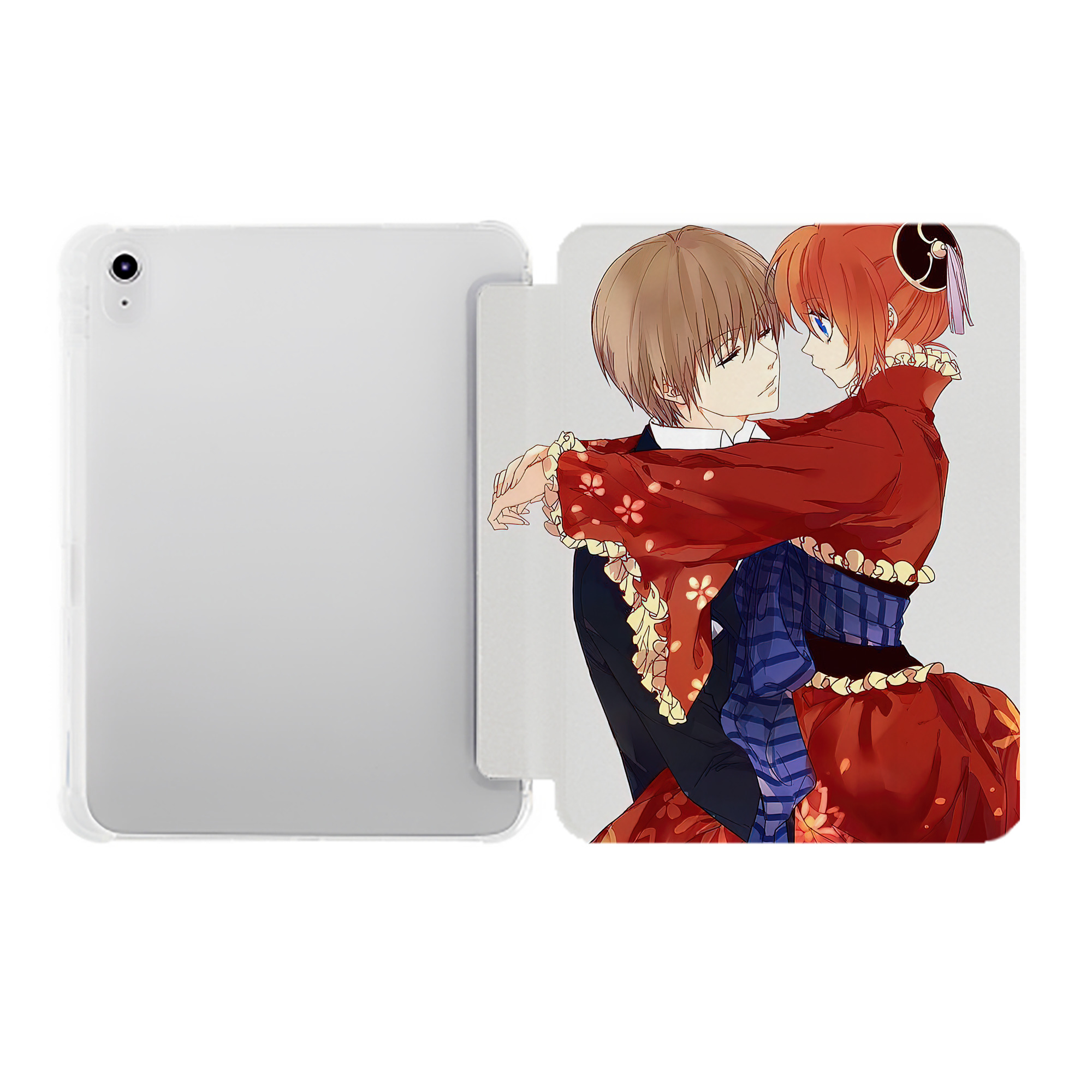 （画像用） ぎんたま 坂田銀時（さかたぎんとき） 神楽 志村新八（しむら しんぱち） GINTAMA Sakata Gintoki Kagura Shimura Shinpachi IPad ケース ペン収納付き 三つ折りスタンド PUレザー×シリコン 対応機種9.5/10.5/10.9インチ
